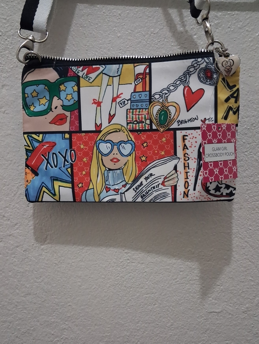 Glam Girl Crossbody Pouch - Colorful Comic Print - Brighton